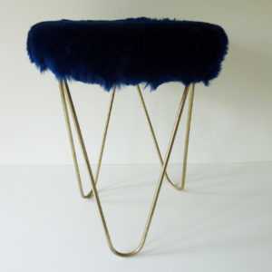 tabouret moumoute bleu
