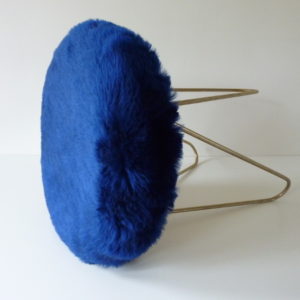 tabouret moumoute bleu