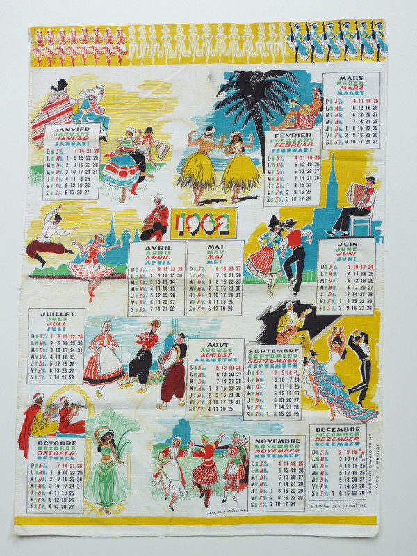 Collection - Torchon calendrier ancien - Collection