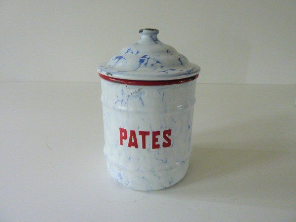 ANCIEN POT À lait en tôle émaillé Blanc rouge doré - ST SERVAIS BELGIQUE EUR 18,00 - FR