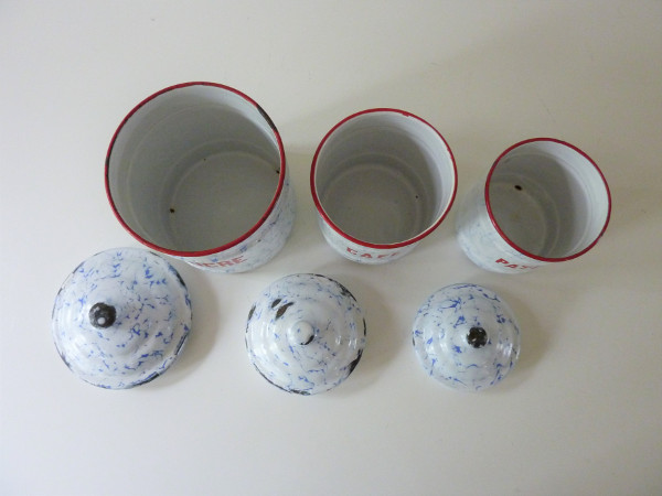 Lot De 3 Plats Creux Vintage Peacock - Tôle Émaillée Multicouleur - Années 70
