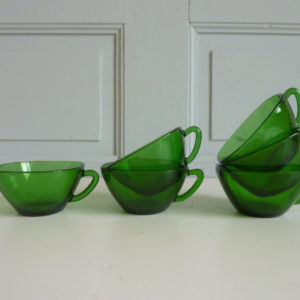 tasses vereco verte vintage