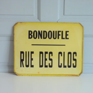 ancienne plaque emaillee bondoufle rue des clos