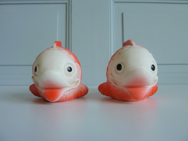 LOT DE POISSONS EN CELLULOID JOUET DE BAZAR ANCIEN 50-60