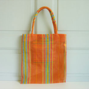 Sac rayures orange nylon vintage