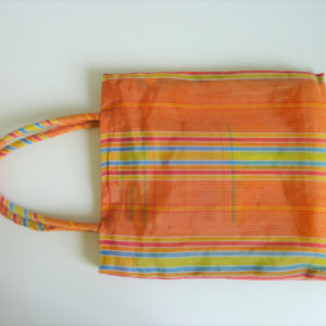 Sac rayures orange nylon vintage