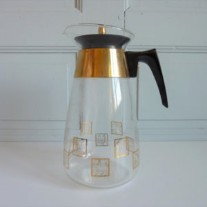 Carafe Zodiac vintage signes astrologiques sérigraphiés dorés