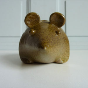 Souris pique fleurs céramique grès